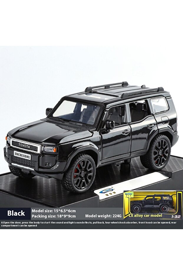 Maisto boxed black Alloy Die Casting 1:32 Prado Car Mold Toy Pull Back Sound and Light Off-road Vehi