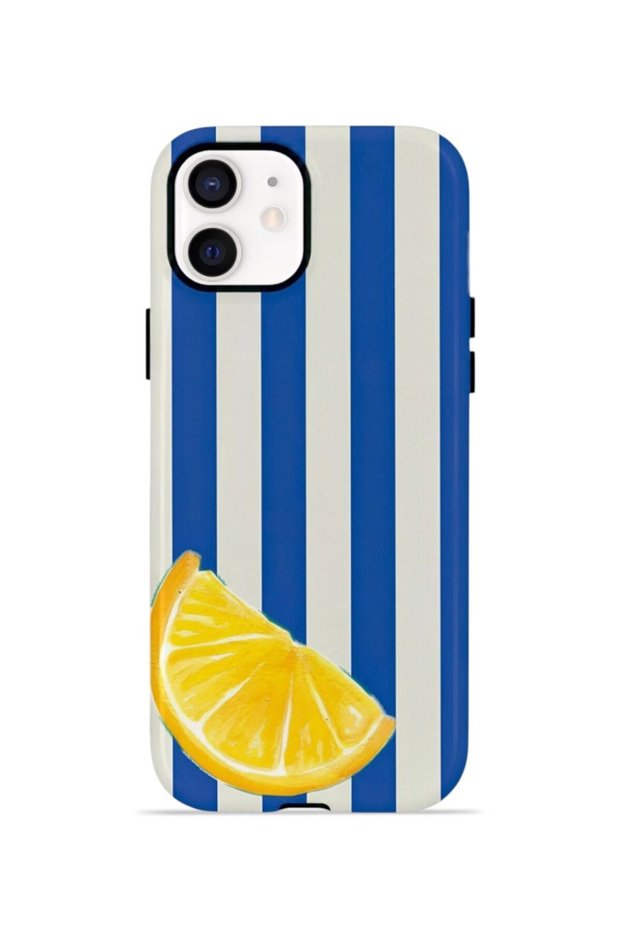 iPhone 12 Vorian Double Layer Case Lemon Coast Stripe