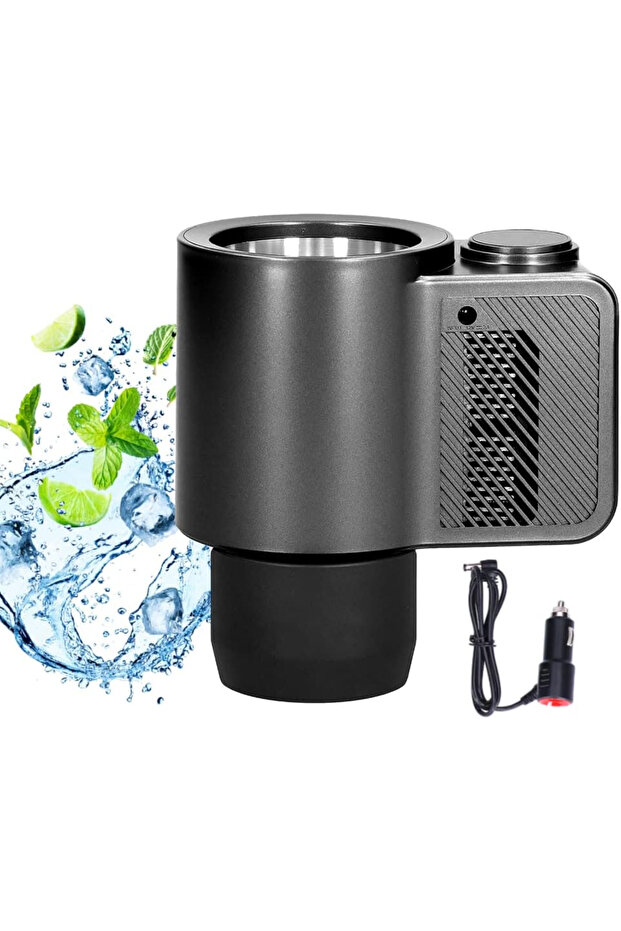 black Smart Car Cup Holder Cooling Auto Cup Drink Holder for Camping Travel Driving Beverage Cans Co