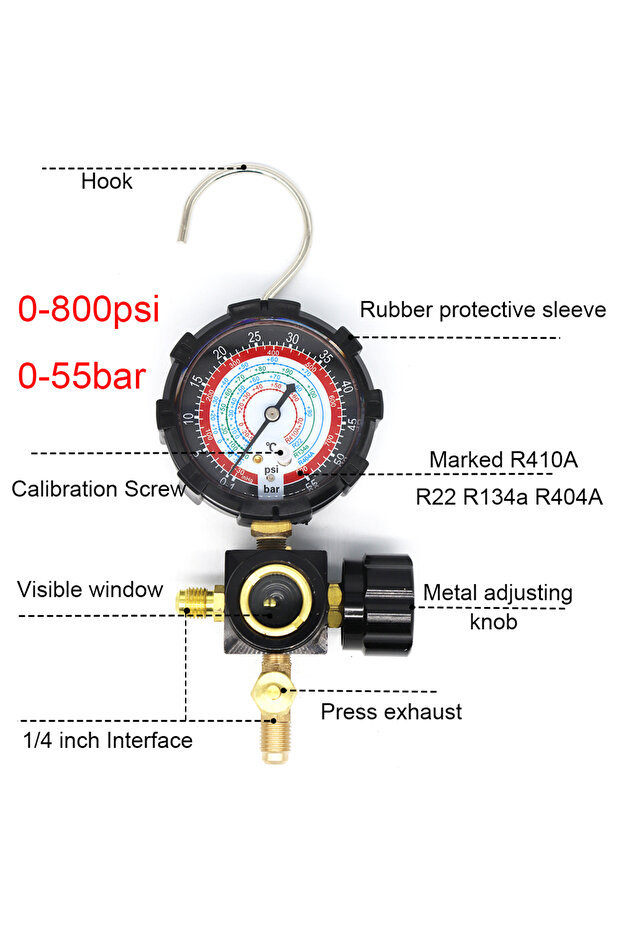 HIGH R410a Diagnostic Manifold Freon Gauge Set High Pressure A/C Refrigeration Tool for R22/R410A/R1