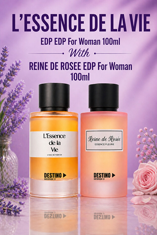 Lessence De La Vie EDP 100ml & Reine De Rosée EDP 100ml for Women – Perfume Duo Set