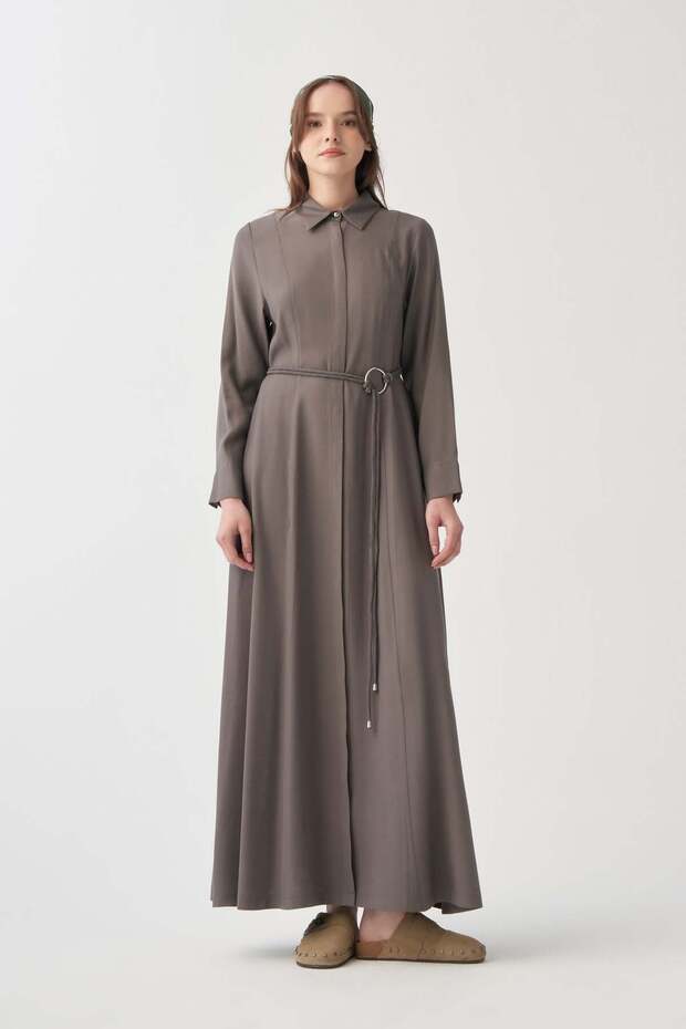 Anthracite Belt Detailed Dress