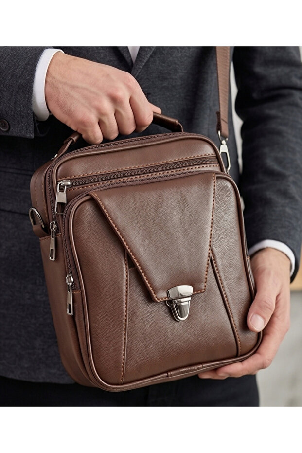 Genuine Leather Men's Handbag, Shoulder Bag, Crossbody Bag, Briefcase