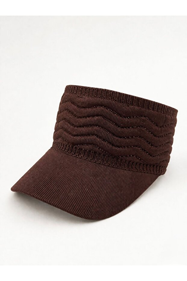 Silvery Zigzag Patterned Elastic Visor Hat - 6