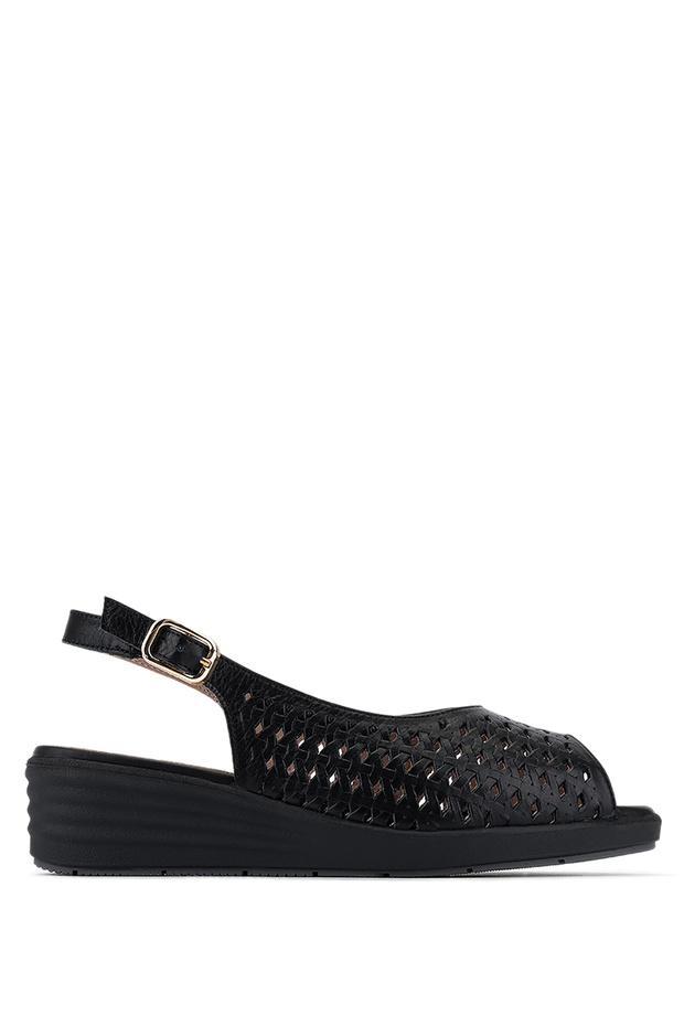 Women's Genuine Leather Black Comfort Shoes