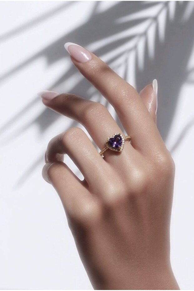 Adjustable Heart Figured Zircon Stone Ring