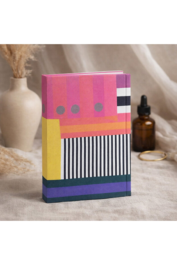 Color block Handmade Block Printed Diary | Premium Leather Journal, 17 cm (L) × 12 cm (W) | Corporate Gifting UAE