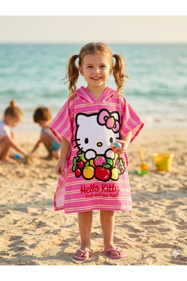 Girl's Hello Kitty Printed Hooded Beach Towel