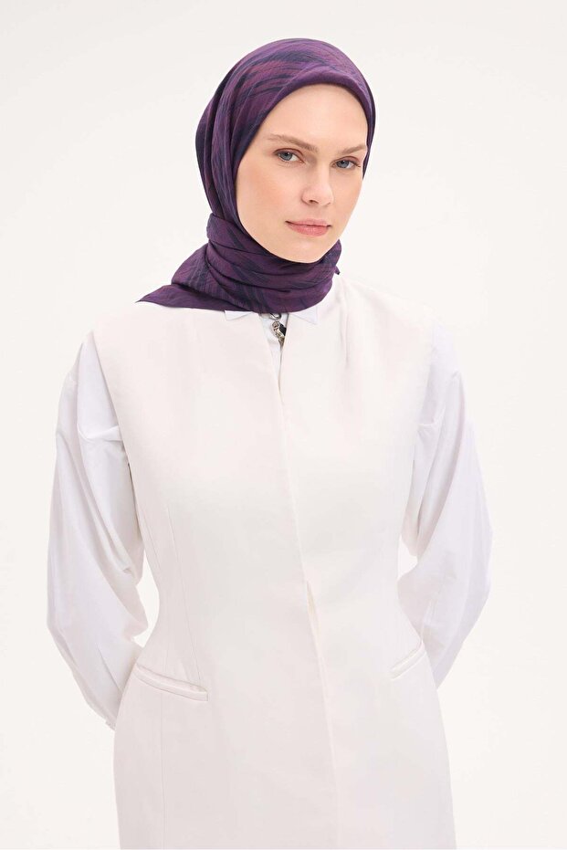 وشاح فيلورا بنمط ألوان مائية أرجواني 90×90