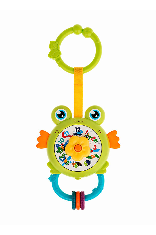 Baby Musical Toy Clock Shape Interactive Hanging Rattle for Infants