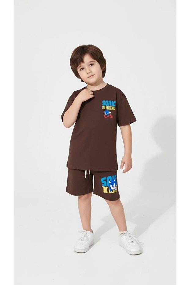 Boy's Sonic Modeled Cotton Shorts Suit