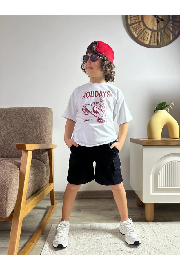 Holidays Written Boys' Shorts Set