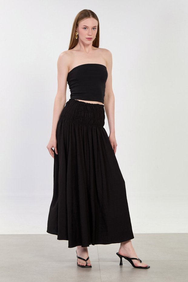 Women's gipeli voile long skirt - black