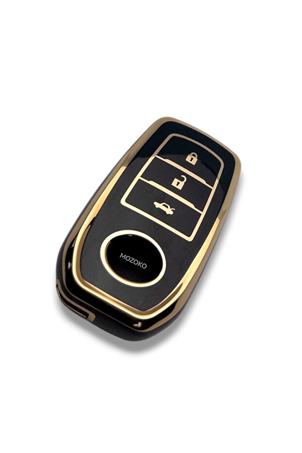 Toyota Corolla 2025 2026 Compatible Key Remote Protection Case Shiny Black with Gold Frame