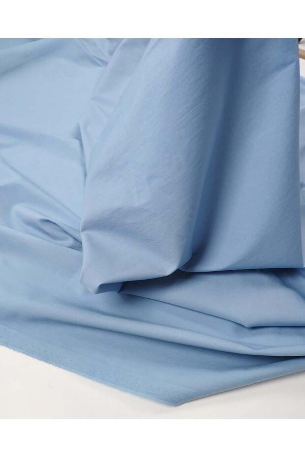 Light Blue Cotton Woven Fabric Tok Lightweight Stretchy Shirt Fabric & Dress Fabric 130X175Cm