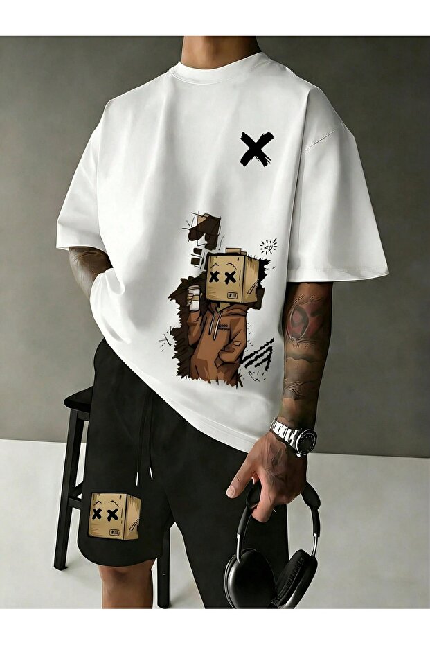 Men's Comfortable Fit 2-Piece Set Minimal Style Summer Combination