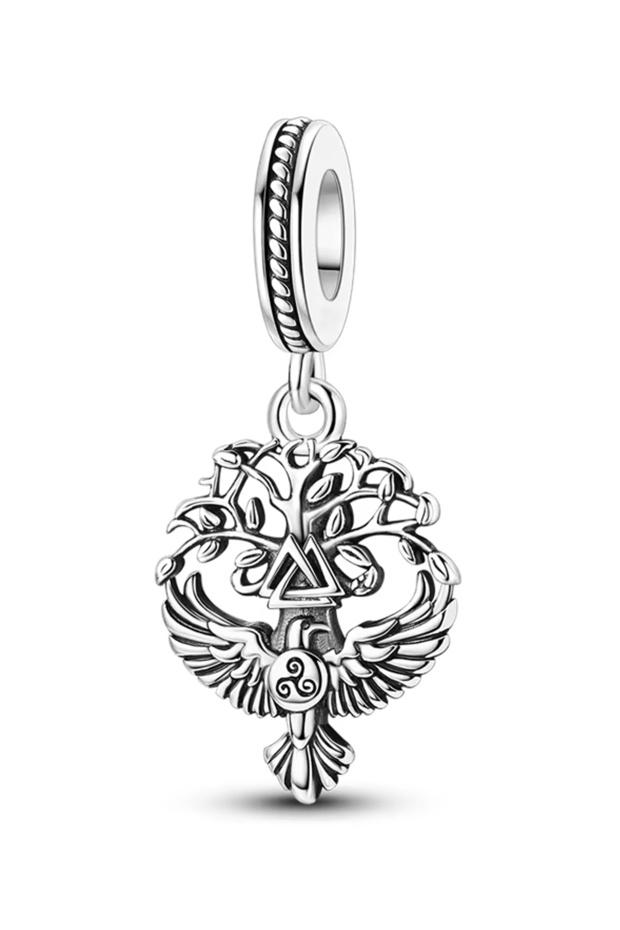 Nordic Viking Tree of Life and Bird Dangle Charm