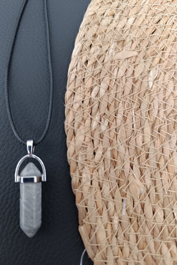 Gray Necklace Natural Stone Necklace Precious Stone Necklace Nail Cut Necklace