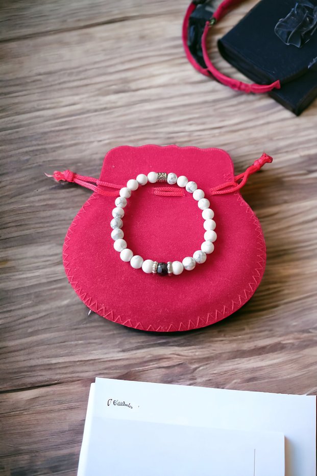 Howlite Stone Patterned Shiny Onyx Stone Bracelet Natural Stone Bracelet Natural Stones Original