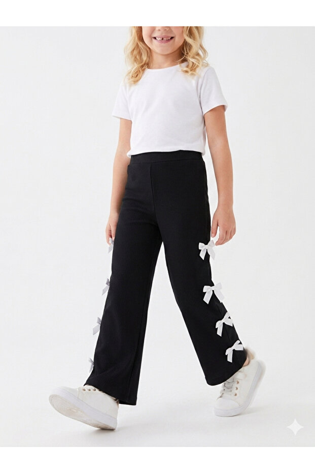 Corduroy Wide-Cut Bow-Tie Trousers
