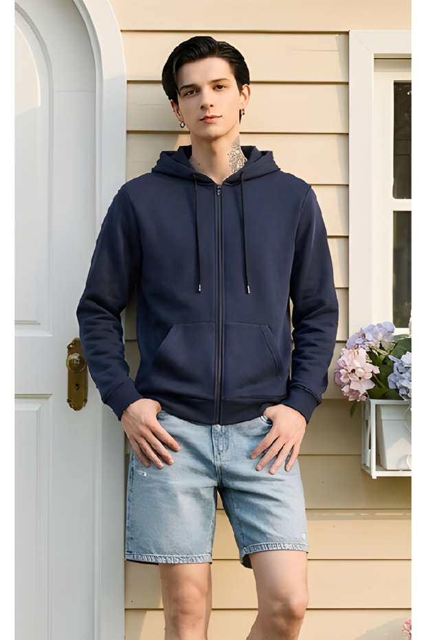 Unisex Zip-Up Hoodie Oversize Cardigan Zip up Hoodie
