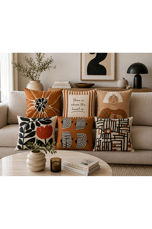 Modern Bohemian Throw Pillow Cover Set Digital Printed Decorative Pillowcase for Living Room Sofa Throw Pillow(Dual Side)