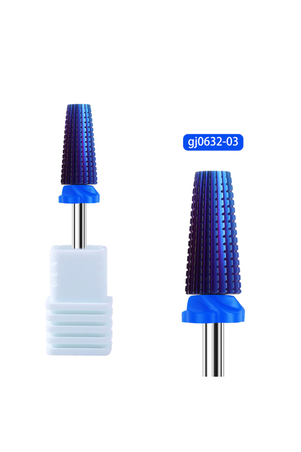 03 5-In-1 Purple Professional Tungsten Carbide Nail Drill Bits Milling Cutters For Gel Acrylic Remov