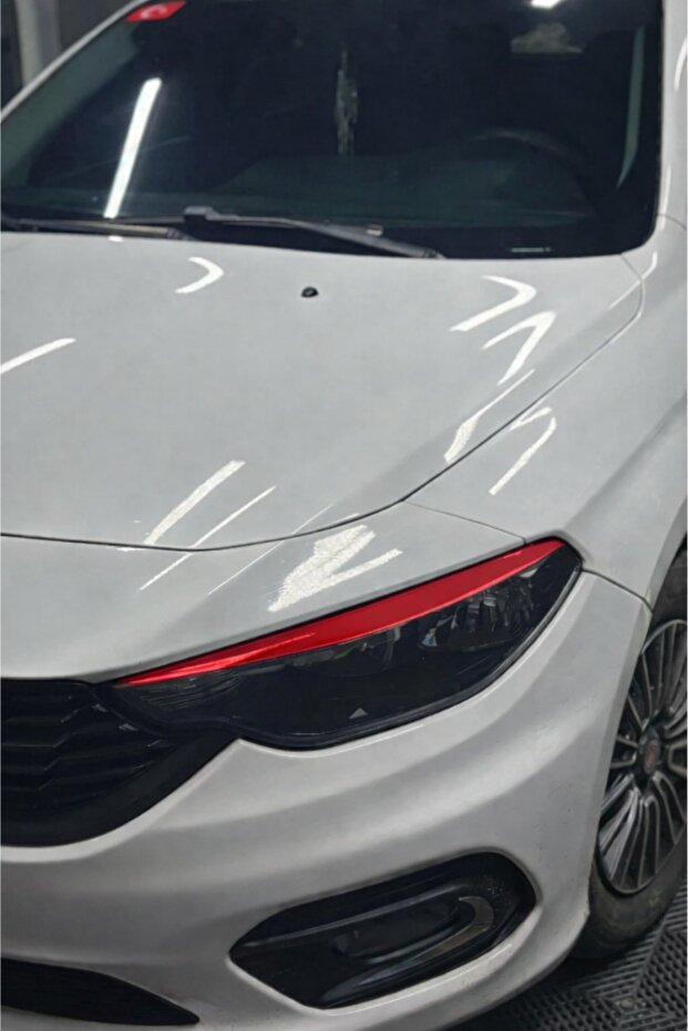 Red Color Headlight Eyebrow Sticker Sticker (Right and Left) for Fiat Egea