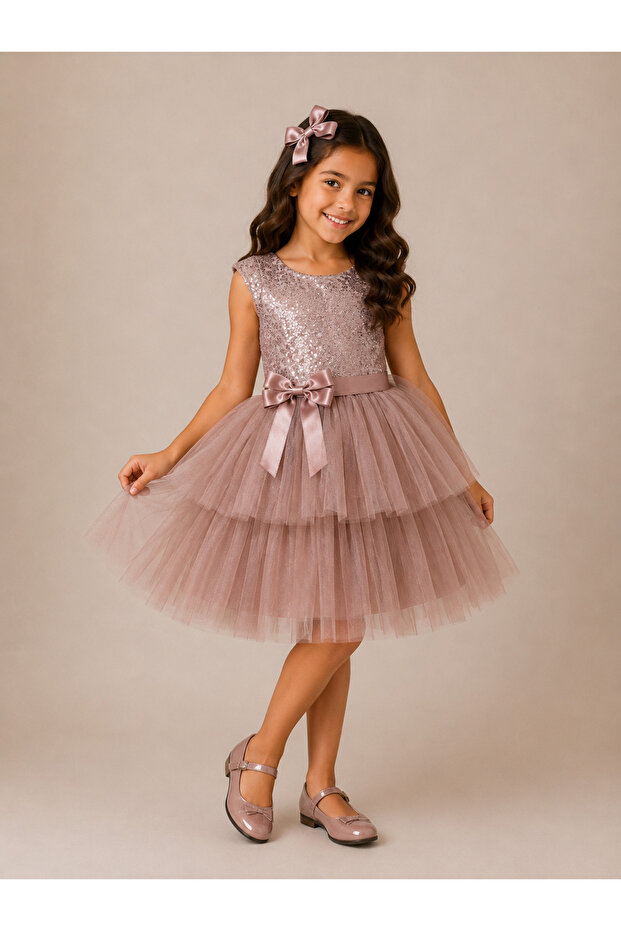 Princess Girls Tulle Evening Dress Wedding Birthday Party