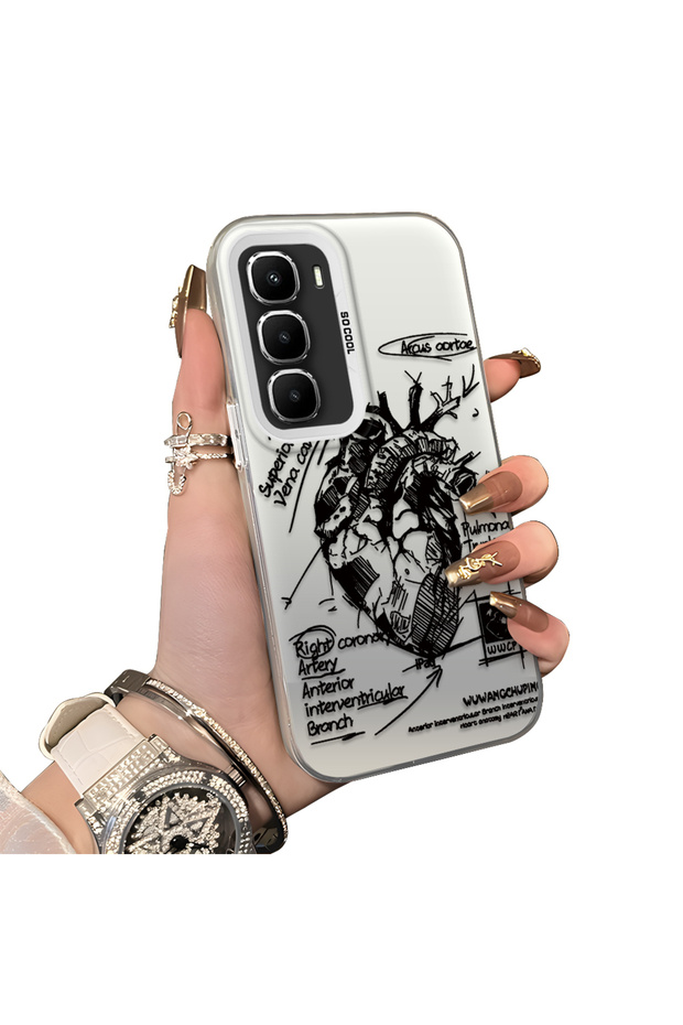 Infinix Hot 60 Pro Plus Compatible Hard Acrylic Back Silicone Edge Lens Protection Case