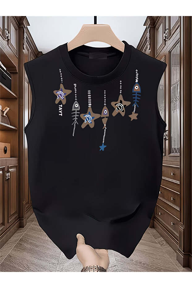 Men's oversized crew neck sleeveless t-shirt - longline