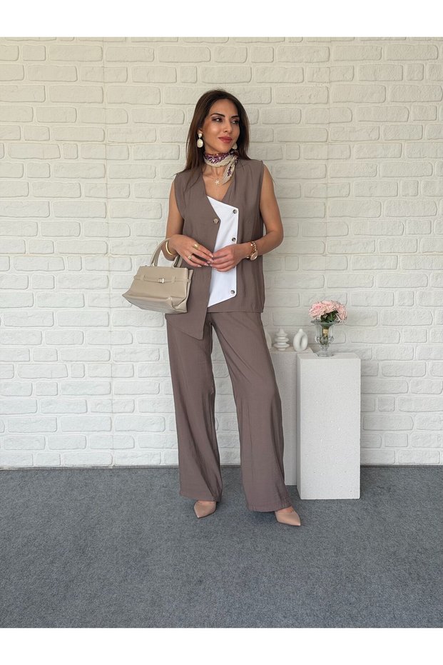 Asymmetric Vest Tensel Suit