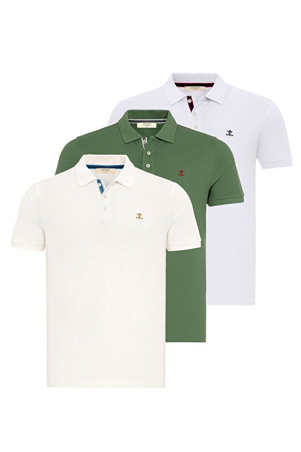 3-pack polo collar t-shirt