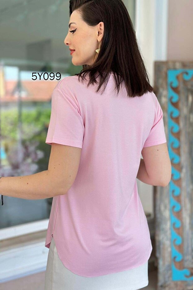 V-Neck Bamboo Basic Tshirt 5Y099 - 2