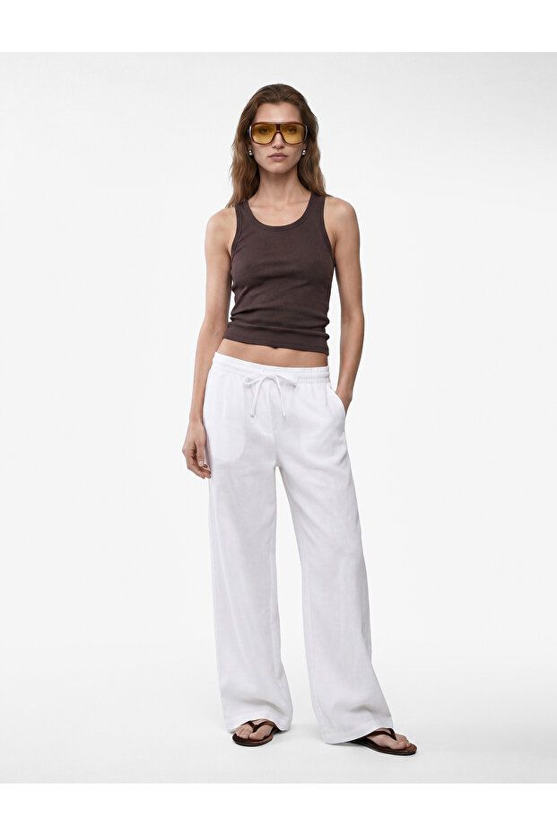 Cotton Camisole Slim Fit U-Neck Ribbed Undershirt