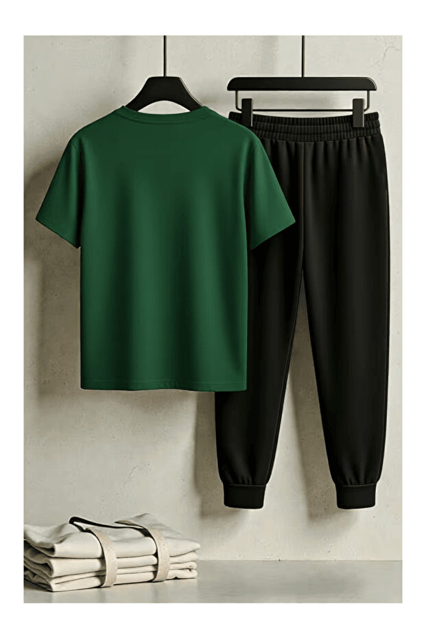 Heart Patterned Green Tracksuit Set - 2