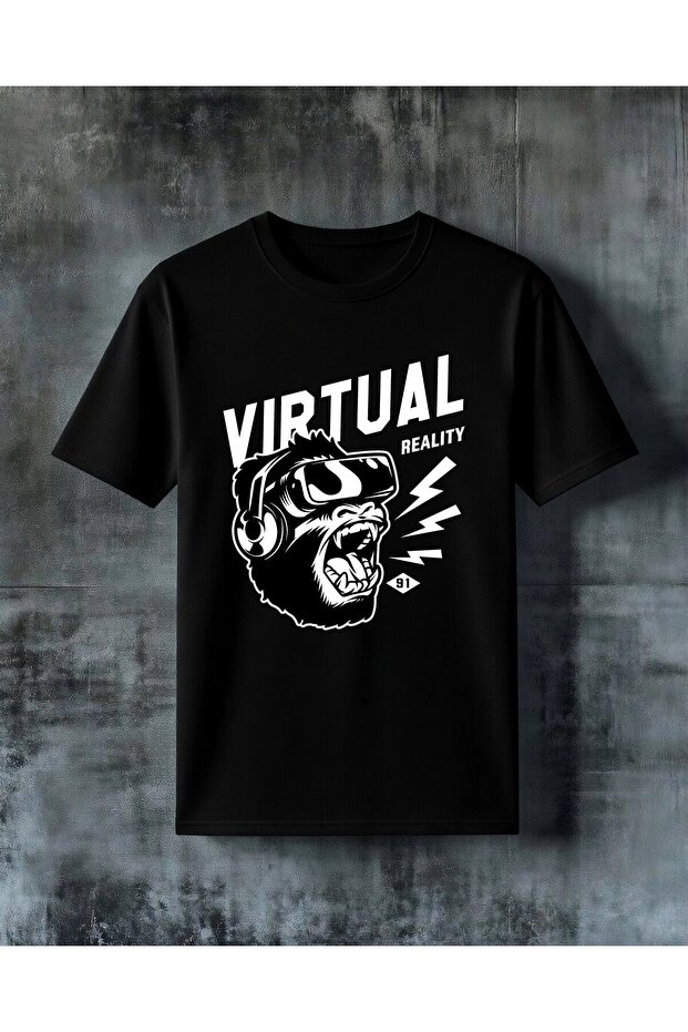 Vr Gorilla Technology Printed Oversize T-Shirt