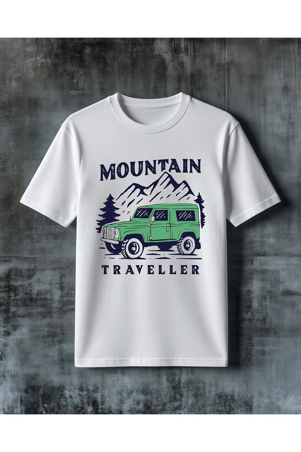 Mountain Traveler Green Jeep Printed Oversize T-Shirt