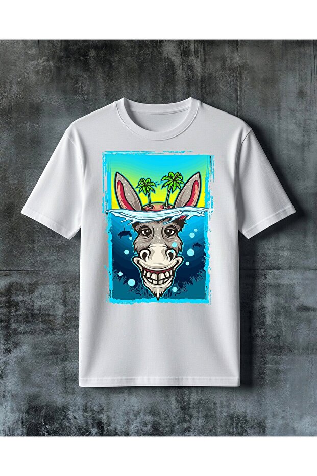 Exotic Under-Water Print Oversized T-Shirt
