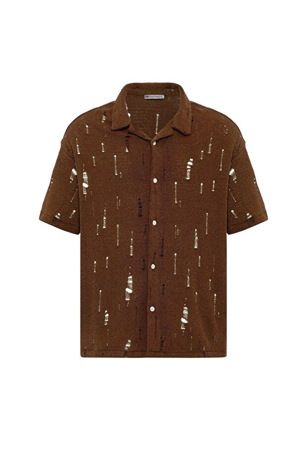Oversize Perforated Knitwear Shirt