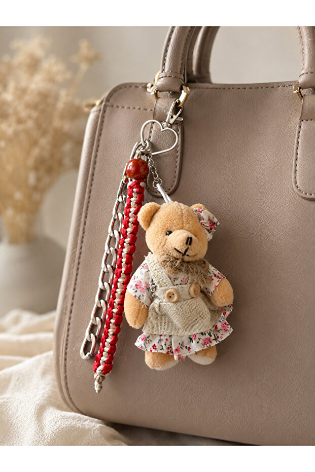 Cherry Bloom Teddy Charm Keychain - 2
