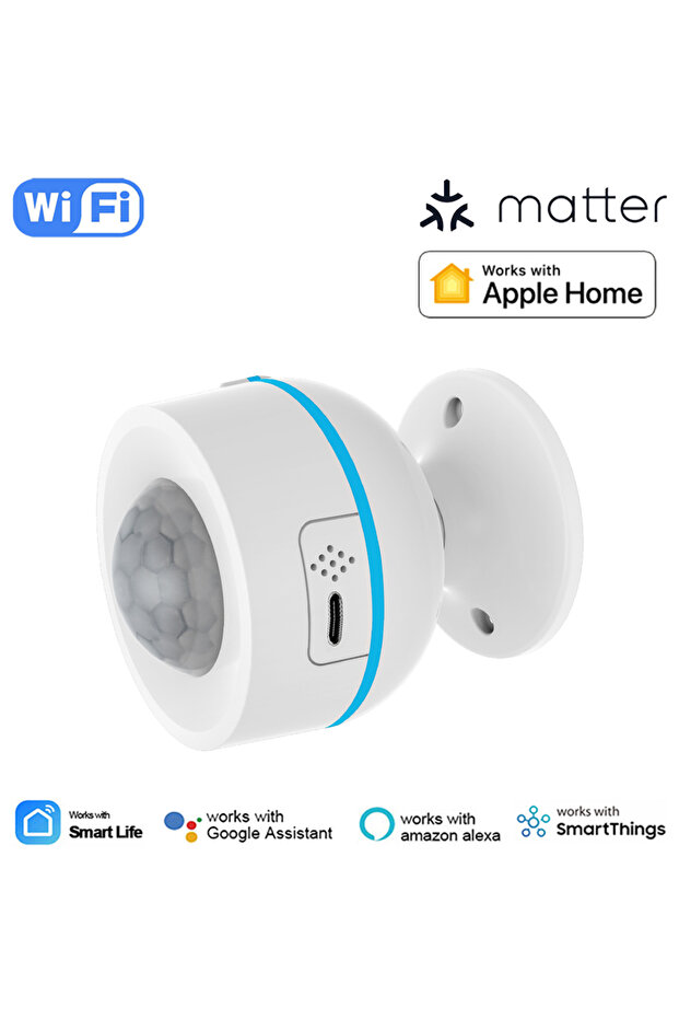 جهاز استشعار الحركة الذكي Tuya Matter Thread PIR اللاسلكي للكشف عن حركة جسم الإنسان بالأشعة تحت الحمراء يعمل مع...