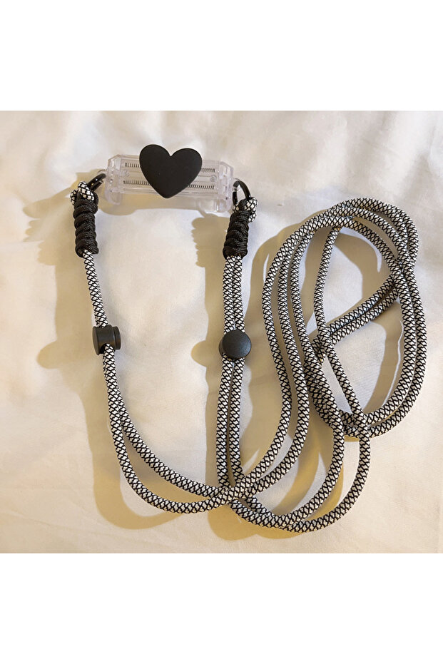 black 1Pc Mobile Phone Lanyard with Back Clip Mobile Phone Case Xyun Clip Lanyard Adjustable Mobile