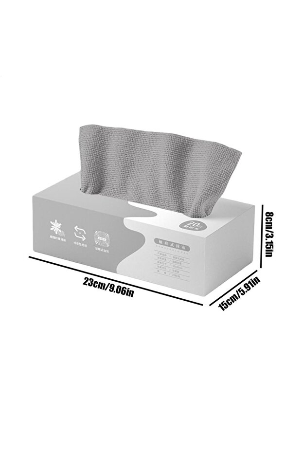 Grey 20pcs/box Pull-out Disposable Rags For Kitchen Household Absorbent Microfiber Scouring Pad Clea