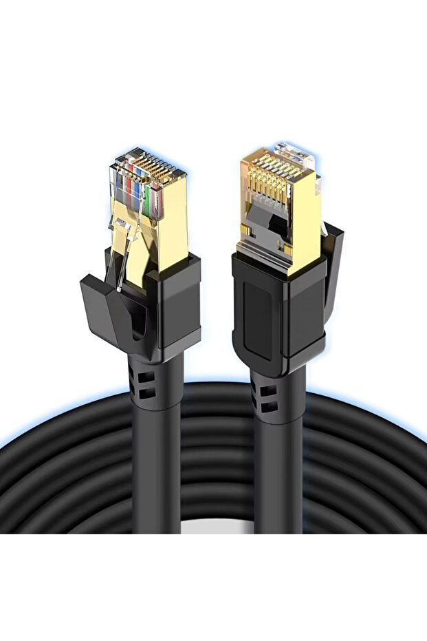 كابل إيثرنت أسود CAT6 بطول 30 متر، يدعم اتصال شبكة LAN، مزود بتقنية Cat6/6e1/2/3/5/10/30M