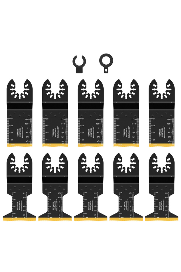 12PCS Titanium Oscillating Saw Blades Carbide Tooth Multitool Blades Cutting Metal,Steel Nails,Scre