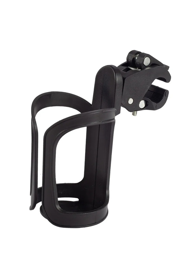 black Adjustable Stroller Water Bottle Holder - 360° Rotating Bike Cage for Stroller Accessories