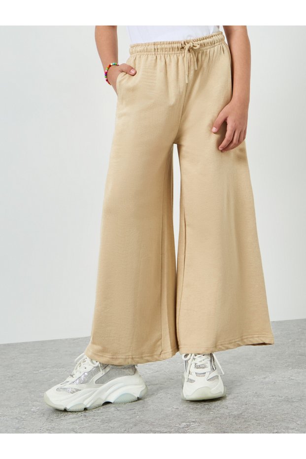 Teen Girls Cotton Wide Leg Joggers