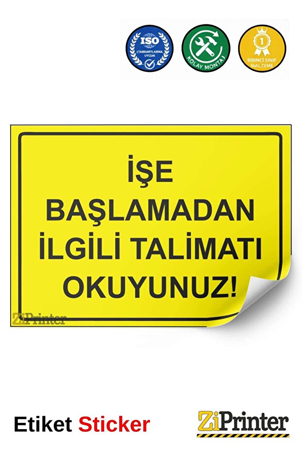 Read the Instructions before Starting the Job! Isg Warning Sign Sticker 70X100 cm