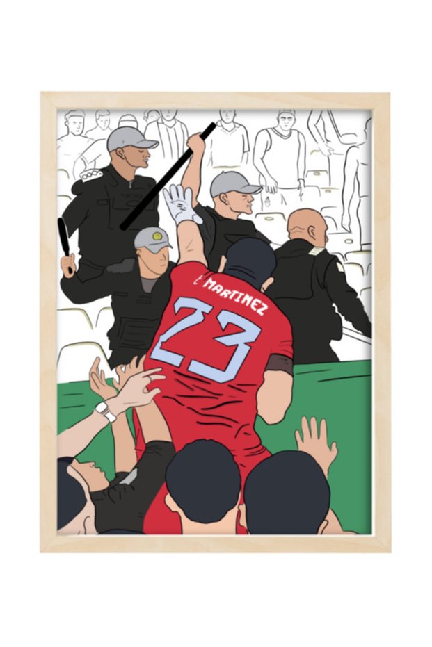Dibu Martinez Argentina Goalkeeper Football Gift Illustration Art Poster with Frame 30x40cm